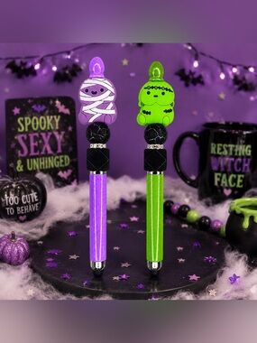 Halloween Mummy/Frankenstein Adult Humor Stylus & Pen 💜Pick One💚